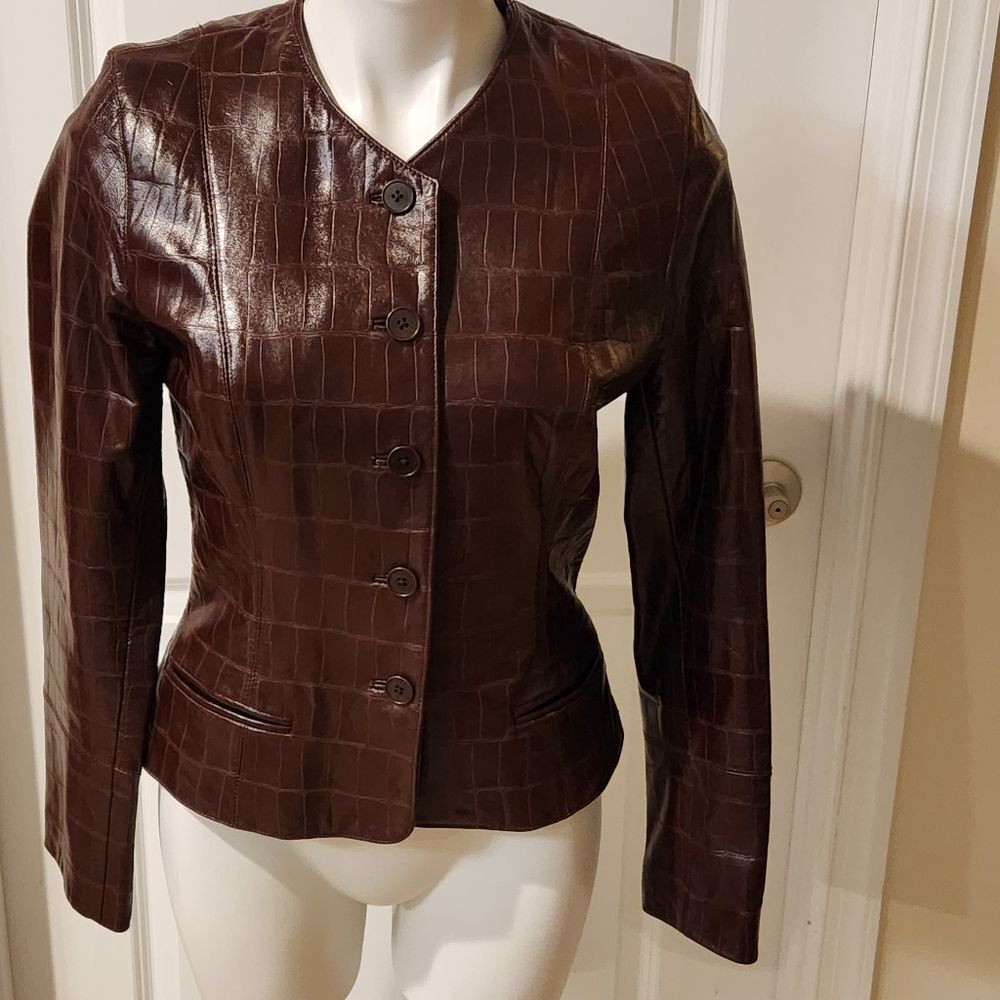 Novelo Bloom brown leather jacket size 4